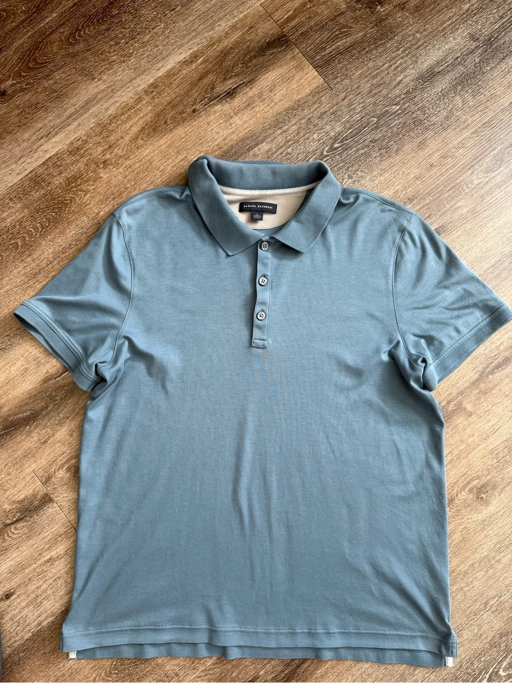 Banana Republic Luxury Pima Cotton Dusty Blue Polo Shirt Size L (fits M)